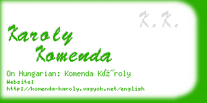 karoly komenda business card